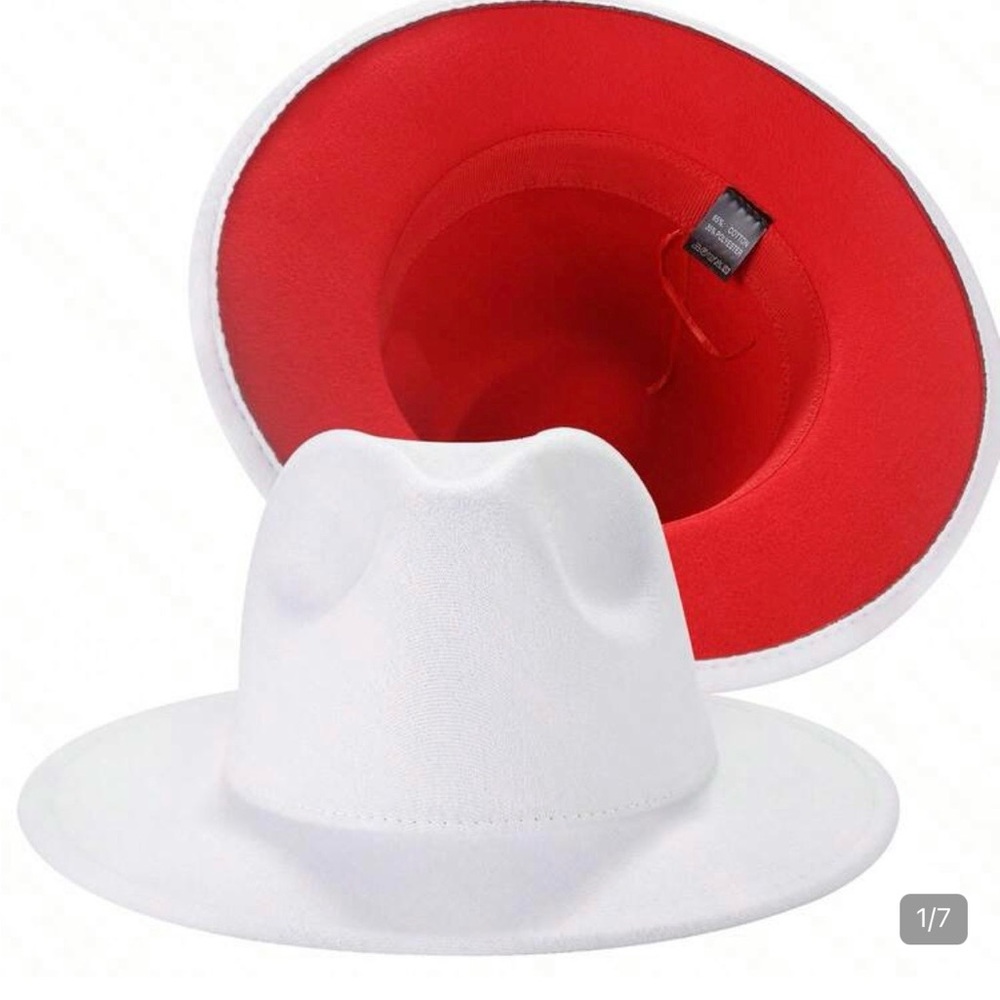 Stylish White and Red Kids Hat